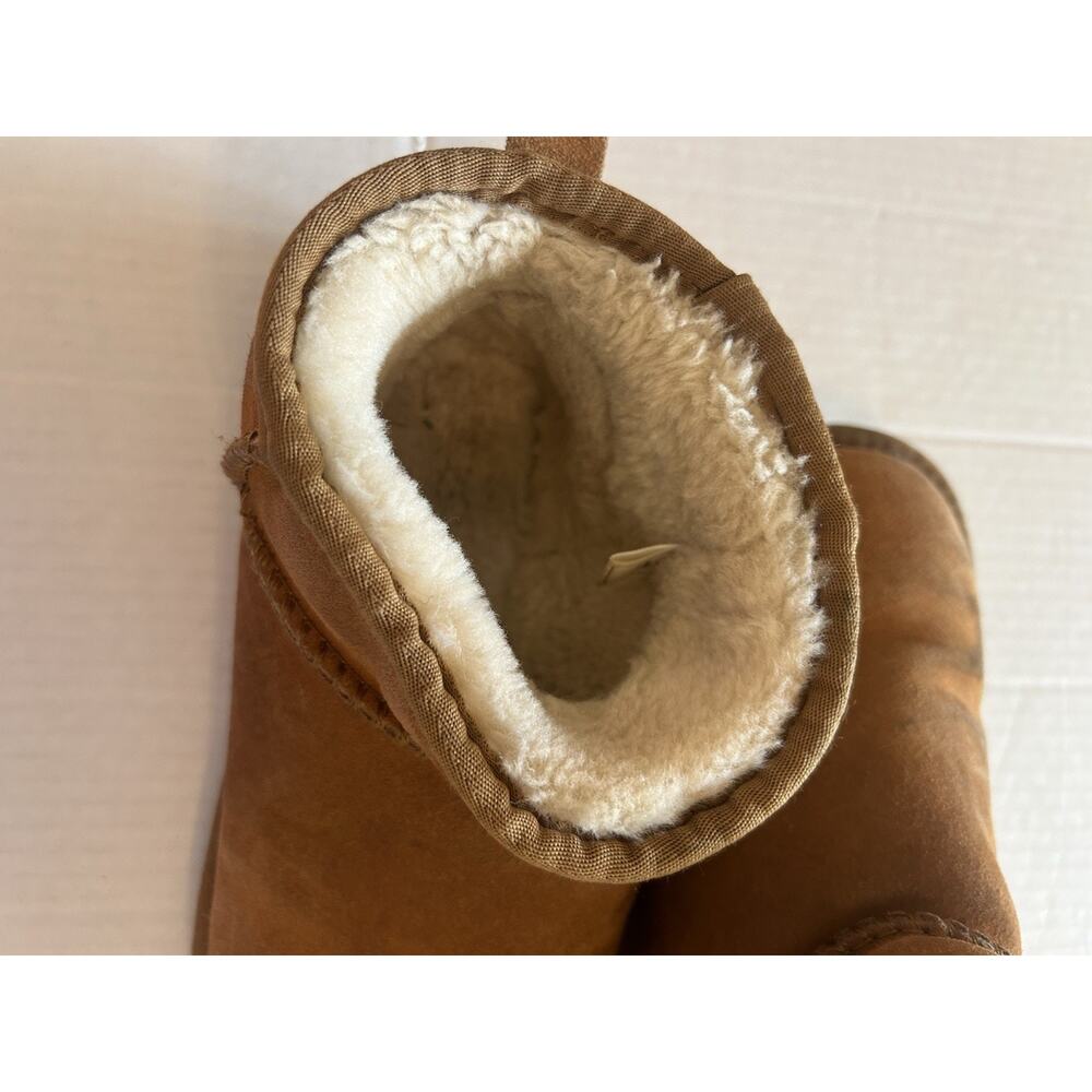 UGG Classic Ultra Mini Shearling Suede Ankle Boots Chestnut Women’s EU 40 Sz 9 - Picture 3 of 12